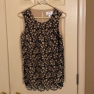 Holiday party! Tan with black floral overlay. Neiman Marcus for Target. Small